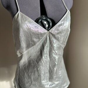 BOSS Metallic Silver Tank – Sleek Minimalist Evening Top